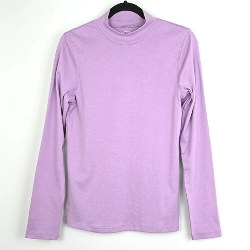 NWT Northern Reflections Everyday Fit Women's Lavender Mock Neck Cotton Top M
